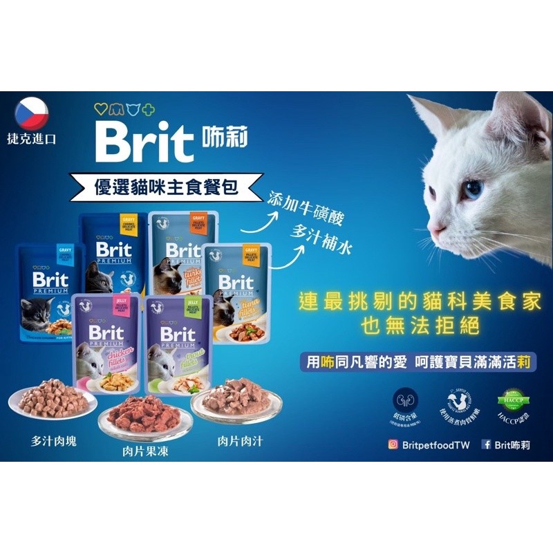 【A-487】咘莉 Brit 優選貓咪餐包 85g 100g 貓餐包 肉塊餐包 肉凍餐包 貓濕食 6包入 !!下單告知客服規格!! (紅利41600點)