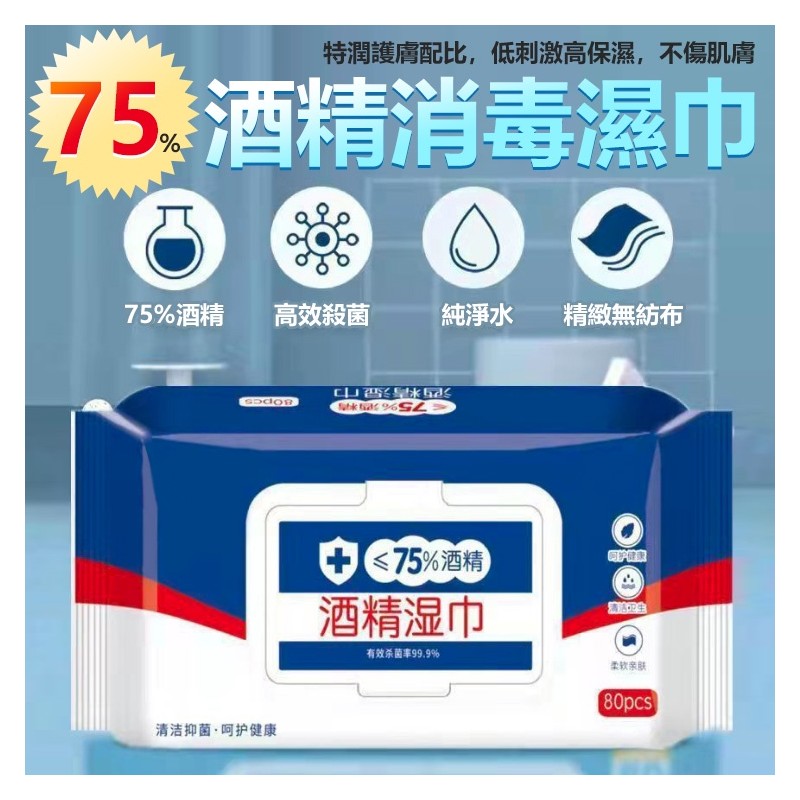 【B-098】75%酒精濕紙巾 80抽 濕紙巾 柔濕巾濕巾 酒精濕紙巾 酒精包 酒精擦 酒精巾 擦手巾 柔濕巾 ''80抽/包 14包/組  (紅利48000點)